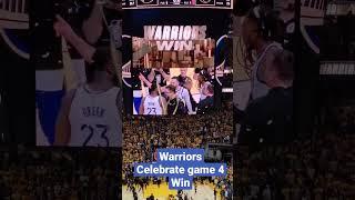 #Warriors celebrate Game 4 win against the #SacramentoKings  #NBAPlayoffs #2023