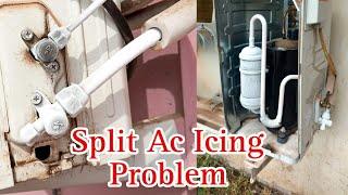 Split Ac Suction Line Icing Problem  section Line o discharge line per ice Aa raha hai