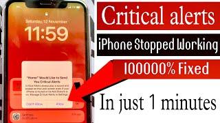 Home Would Like to Send You Critical Alert  How to Fix  How to Manage Critical Alerts in iPhone