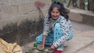 village girl cooking potato fry and baigan ka bharta eating vlog