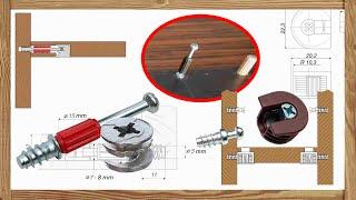 Cam Lock with Threaded Length Dowel and Connectors with Bolts Rafix -  Connect DIY Furniture Parts