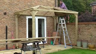 Bishops  Stortford Gazebo Build with Felt Tile Roof