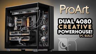 The Ultimate ProArt Flex  Dual RTX 4080 PC Build  NZXT H9 Flow ROG Ryujin III Noctua i9 13900K