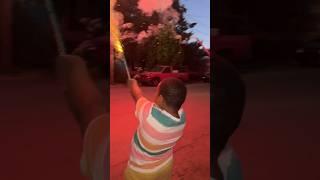 Son first time doing fireworks #shorts