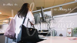 WORK WEEK VLOG deadline week in corporate in office every day + 4 easy office outfits no cooking
