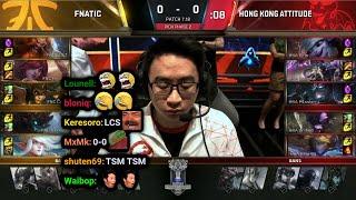 FNC vs HKA Game 1  2017 Worlds Play-In Round 2  Twitch VOD with Chat