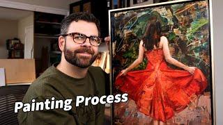 Contemporary Painting Process  Textures Create a Dynamic Figure Painting