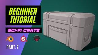 Sci-fi Crate  FULL TUTORIAL for Beginners  Modeling in Blender - PT.2