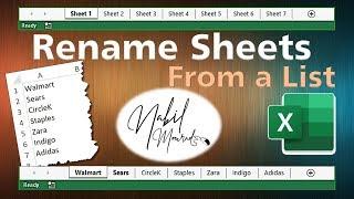 Rename All Sheets From A List... In One Step