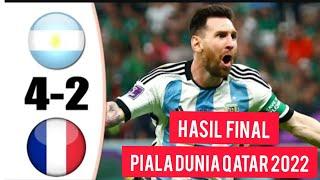 HASIL FINAL PIALA DUNIA QATAR 2022  ARGENTINA vs PRANCIS