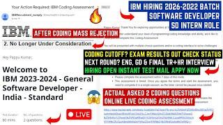 IBM 2026-2022 HIRING  CODING CUT-OFF & RESULT OUT  MASS REJECTION CHECK STATUS  WHATS NEXT ROUND