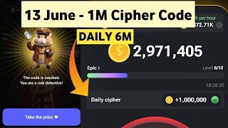 13 June Daily Cipher Code 1M Hamster combat