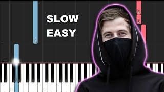 Alan Walker - Faded SLOW EASY PIANO TUTORIAL