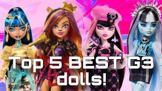 RANKING MY TOP 5 FAVORITE MONSTER HIGH G3 DOLLS as of October 2024  tier lists with Lizzie