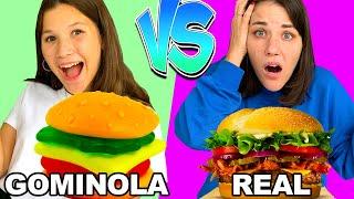 GOMITAS VS COMIDA REAL  GUMMY vs REAL Challenge de GOMINOLAS   Yippee Family