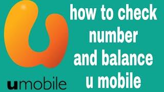 u mobile  how to check balance umobile and check number