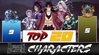 TOP 20 Demon Slayer CHARACTERS Power Levels 2024