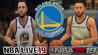 NBA 2K19 VS NBA LIVE 19 GRAPHICS COMPARISON - GOLDEN STATE WARRIORS