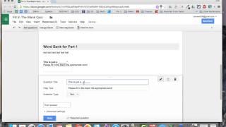 Fill In The Blank Google Form Tutorial