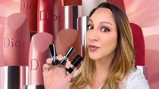 Dior Rouge Velvet Nude Lipsticks  Comparisons and Lip Swatches