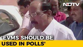 Congress Veerappa Moily Defends EVMs As Party Takes Opposite Stand