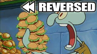 SpongeBob Squarepants - Squidward Eats Krabby Patties REVERSED