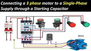Connecting a 3 phase motor to a Single-Phase Supply through a Capacitor @CircuitInfo 191