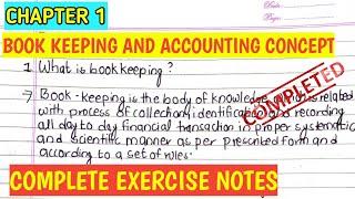 Class 11 Account lesson 1  Book keeping and Accounting concept  Full exercise notes  Guide2080