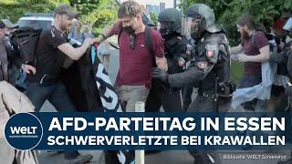 ESSEN Verletzte nach Krawallen beim AfD-Parteitag Weitere Proteste sind geplant