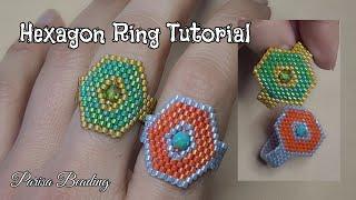 DIY Beaded Hexagon Ring  Earrings Tutorial 