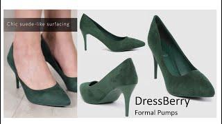 Dressberry Green Solid Suede Finish Formal Pumps #Myntrapurchase #dressberry