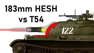 FV4005 vs T54  183mm HESH Simulation  Overpressure & Armour Piercing Simulation