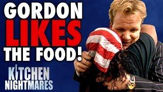 6 Times Gordon Ramsay Actually LIKED THE FOOD  Kitchen Nightmares COMPILATION