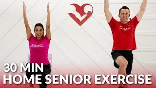 30 Min Home Exercise for Seniors Elderly & Older People - Seated Chair Exercise Senior Workout