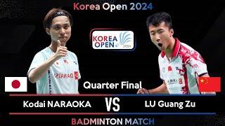 Kodai NARAOKA JPN vs LU Guang Zu CHN  Korea Open 2024 Badminton