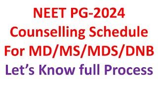 NEET PG 2024 counselling schedule releasedCounselling process NEET PG 2024 DNB counselling process