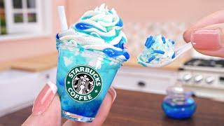 NEW Miniature Starbucks Blue Cloud Frappuccino Secret Recipe  ASMR Cooking Mini Food