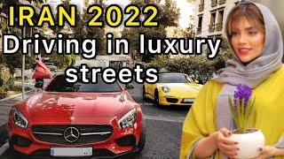IRAN _ Tehran 2022 Driving Tour in luxury streets  Driving in tehran