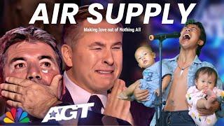 Golden Buzzer The judges cried when they heard the song Air Supply from a contestan with two babies