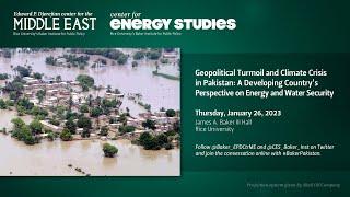 Geopolitical Turmoil and Climate Crisis in Pakistan A Perspective on Energy & Water Security