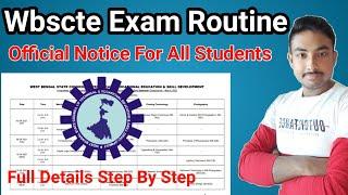 WBSCTE NEW ROUTINE FOR ALL STUDENTS  SEMESTER EXAM ROUTINE  FULL INFORMATION STEP BY STEP 