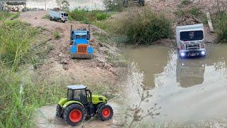 Tractor And Rc Truck Work Hard At The Limit .Rc Dump Trucks.Remote Control Car.Rc Truck Stuck…