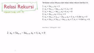 RANDOM STUDY  Menentukan Solusi Khusus dari Relasi Rekursi part #2