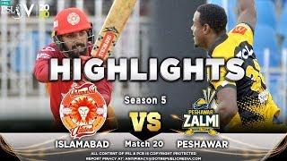 Peshawar Zalmi vs Islamabad United  Full Match Highlights  Match 20  7 March  HBL PSL 2020  MA2