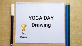 International Yoga Day Drawing  Yoga Day Poster Drawing  Yoga Day Drawing with Oil Pastel
