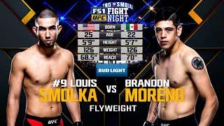 UFC Debut Brandon Moreno vs Louis Smolka  Free Fight