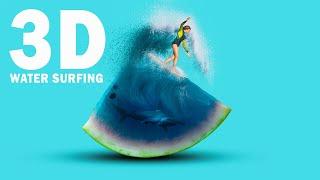 3D Surfing And Transparent Effect In Photoshop Tutorial