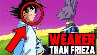Why Beerus said Goku is WEAKER than Frieza