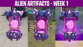 All Purple Alien Artifacts Locations Week 1 Customize Kymera & Unlock styles Fortnite Season 7