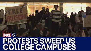 Pro-Palestinian protests sweep US college campuses